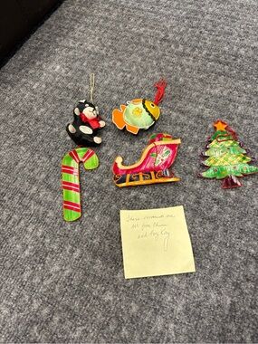 Korean Ornaments Hand Painted Straw and Fabric